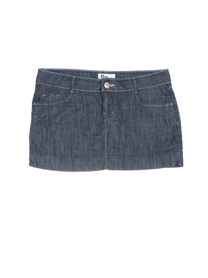 Y2K Denim Mini Skirt (Size L)