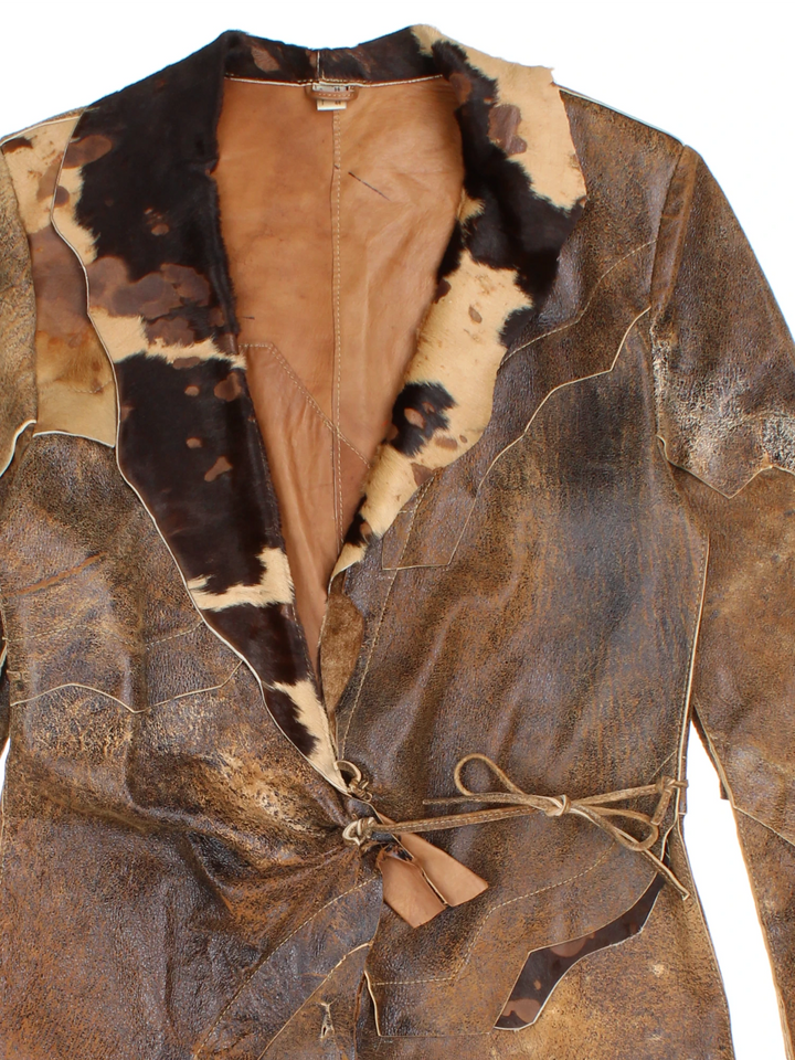 Patchwork Cowhide Jacket (Size XS)