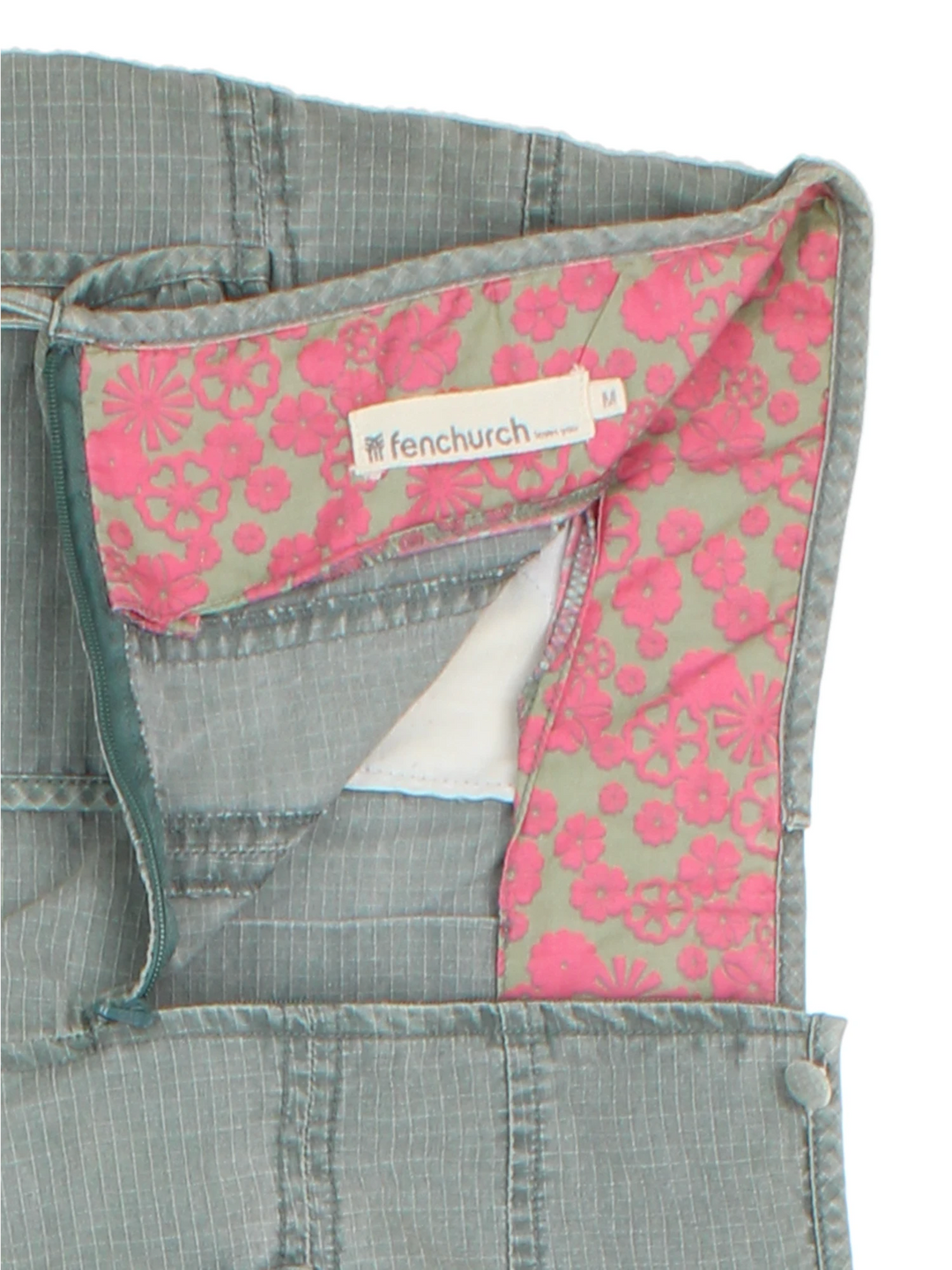 Y2K Fenchurch Green Cotton A-Line Skirt (Size XL)