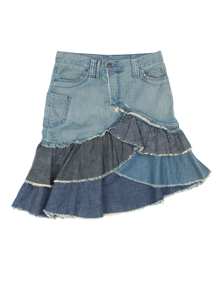 Y2K Denim Layered Skirt (Size M)