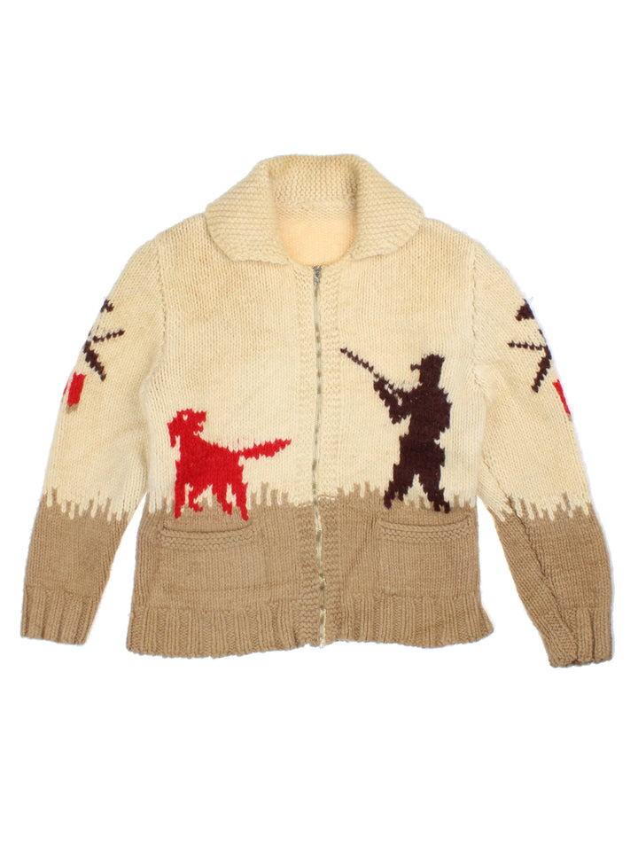 1950's Vintage Hunting Cowichan Cardigan (Size L)