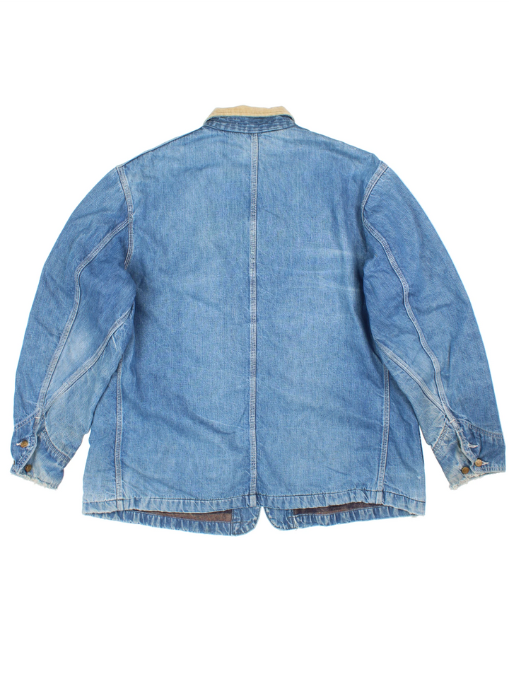 60s Lee Blanket Lined Denim Chore Coat (Size XXL)