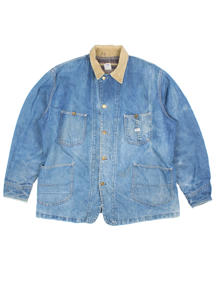 60s Lee Blanket Lined Denim Chore Coat (Size XXL)