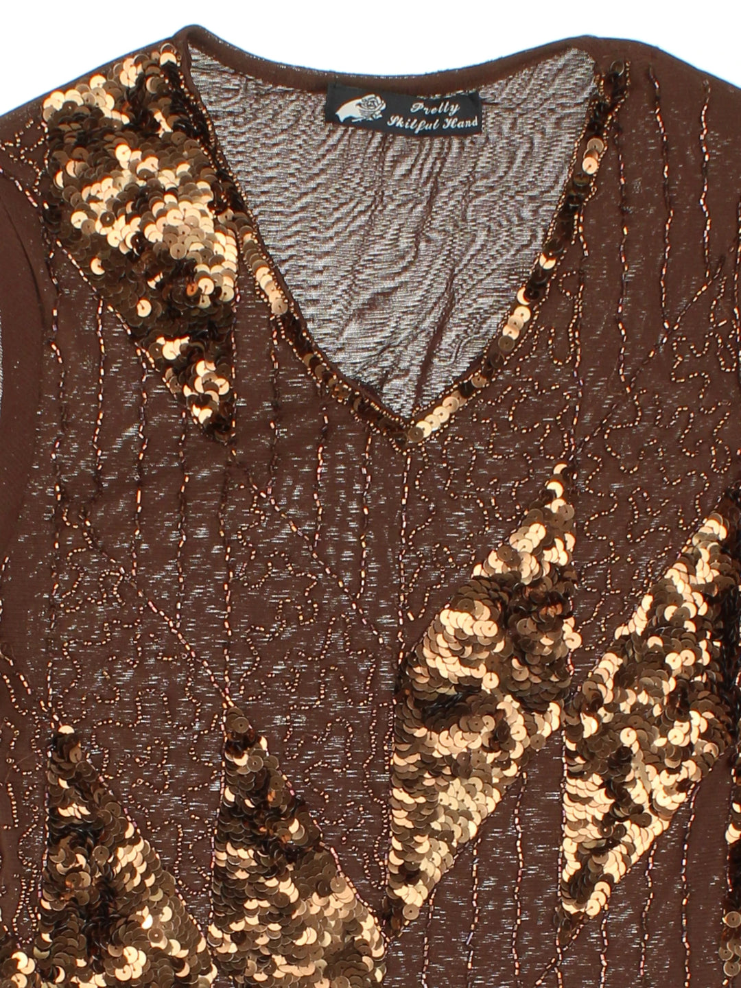 Y2K Embellished Mesh Top (Size XS)