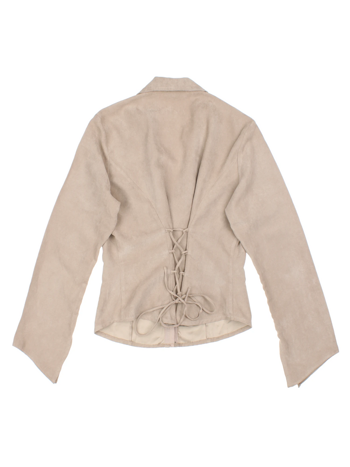 Y2K New Look Faux Suede Shirt (Size M)