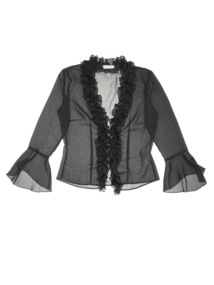 Y2K Mesh Ruffle Top (Size S)