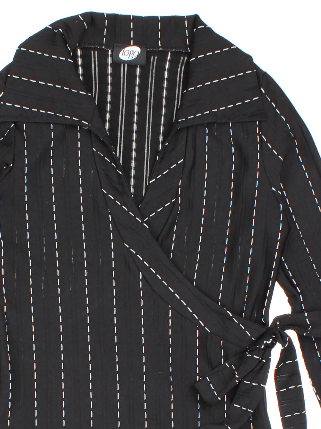 Y2K Pinstripe Shirt (Size XS) - VintageFolk