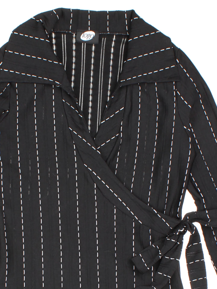 Y2K Pinstripe Shirt (Size XS) - VintageFolk