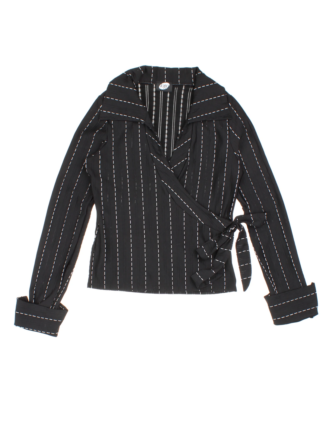 Y2K Pinstripe Shirt (Size XS) - VintageFolk