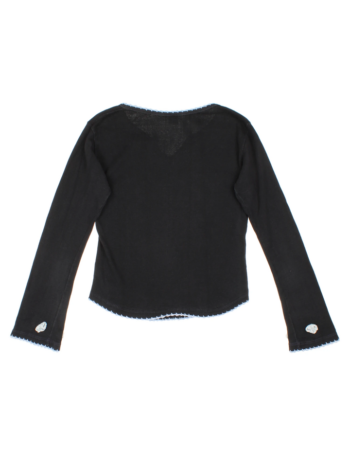 Y2K Applique Floral Top (Size XS)