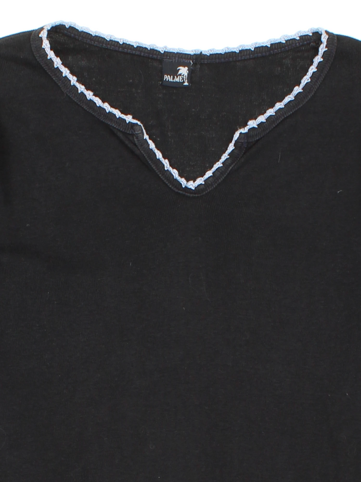 Y2K Applique Floral Top (Size XS)