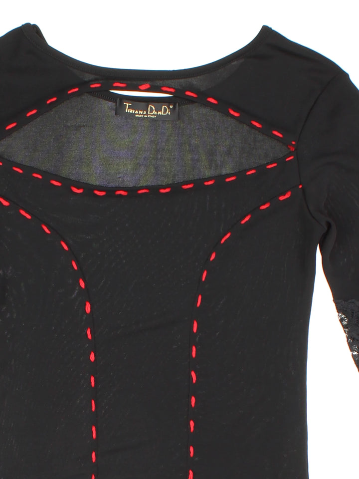 Y2K Lace Insert Top (Size XXS)