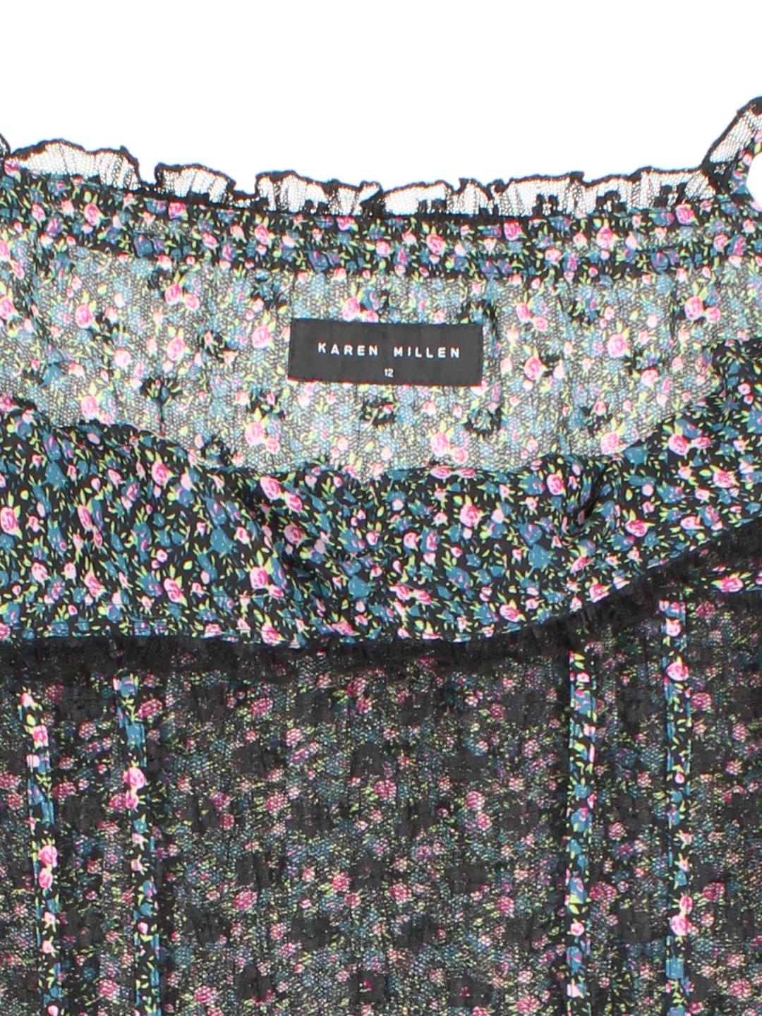 Y2K Sheer Floral Midi Dress (Size M)