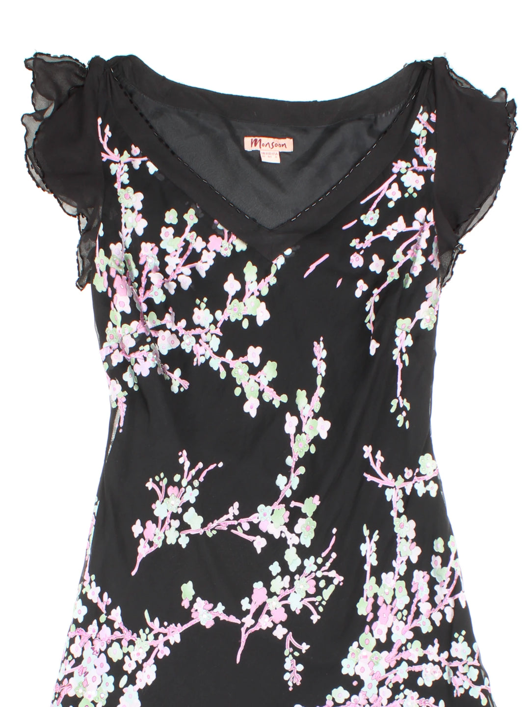 Y2K Monsoon Floral Midi Dress (Size L)