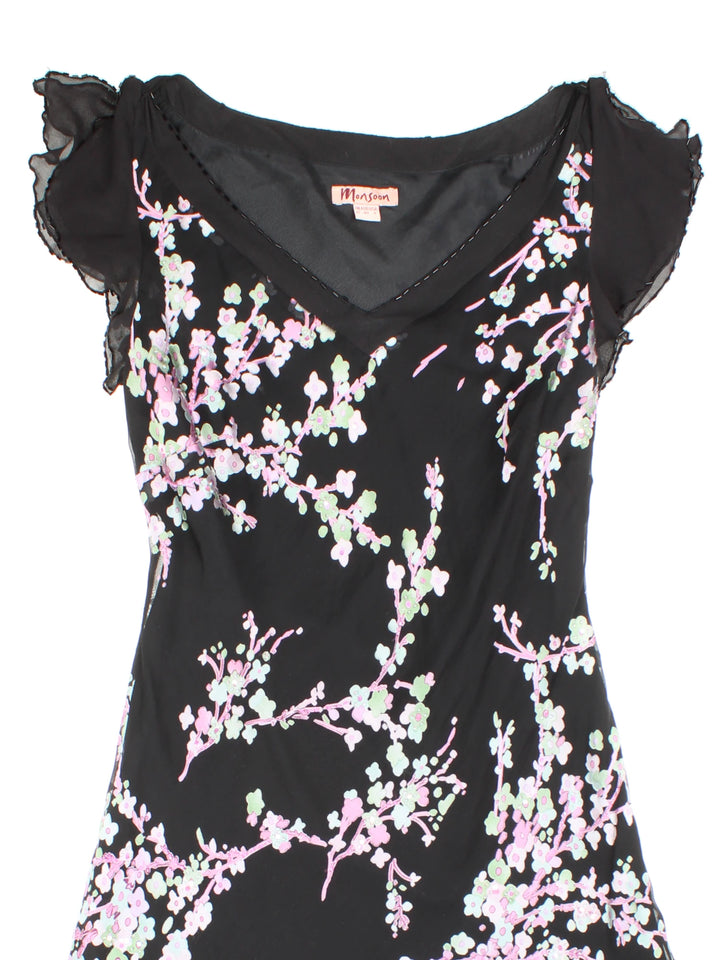 Y2K Monsoon Floral Midi Dress (Size L)