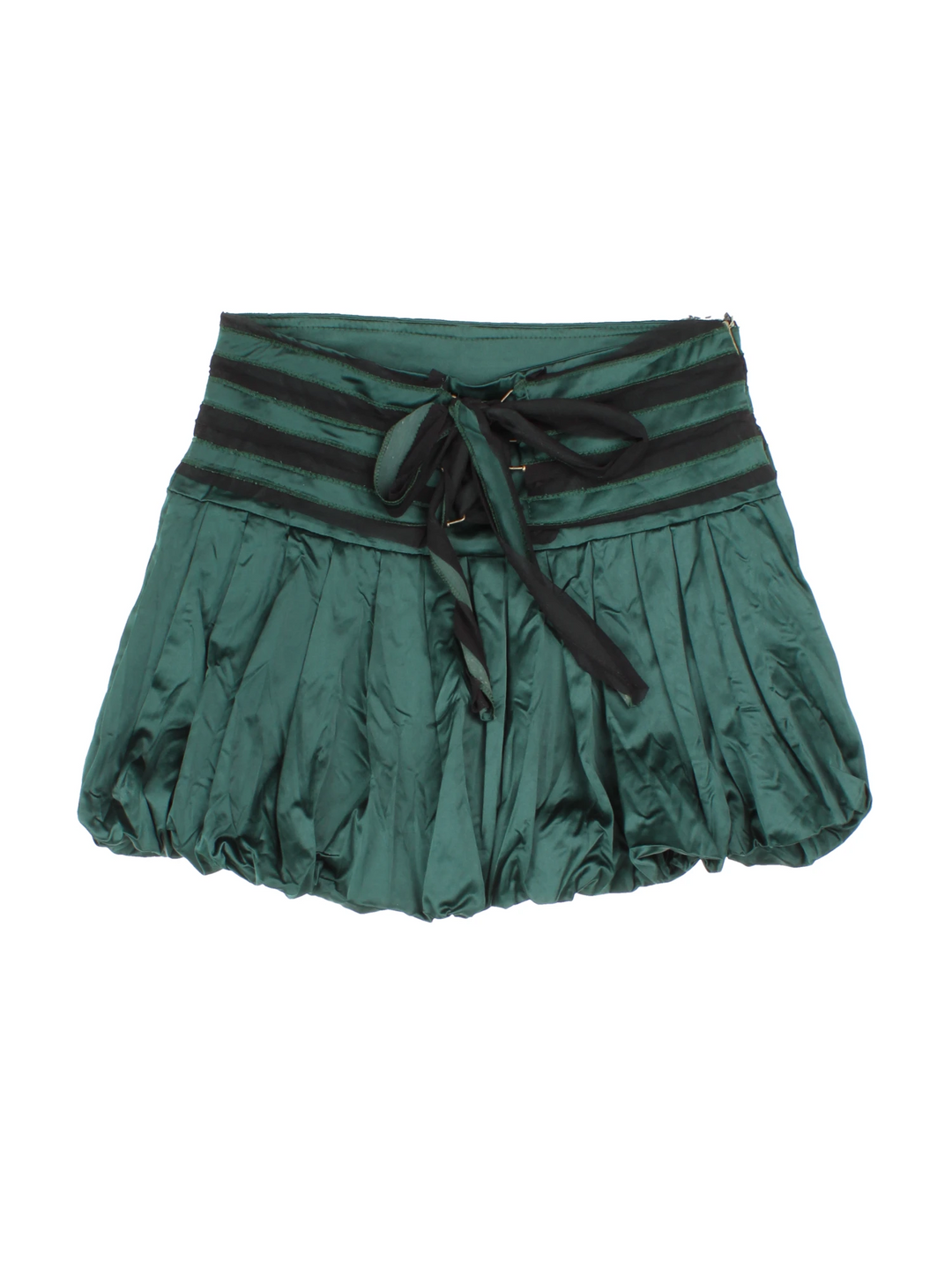 Y2K Satin Puffball Skirt (Size L)