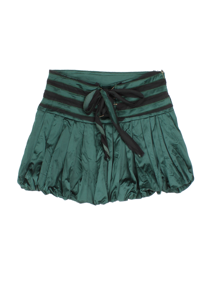 Y2K Satin Puffball Skirt (Size L)