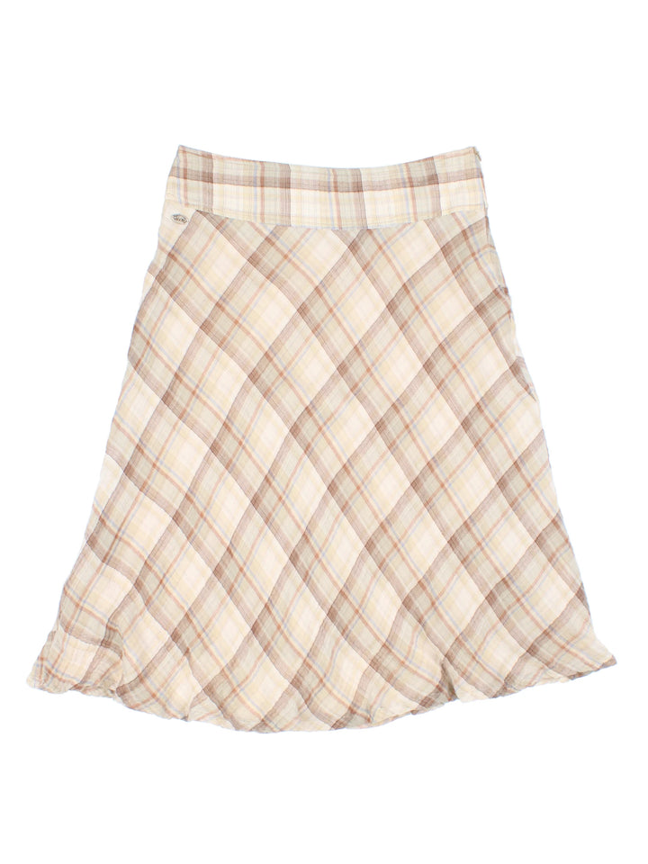Y2K Checked Midi Skirt (Size L)