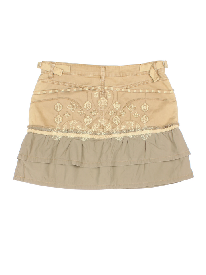 Y2K Embroidered Mini Skirt (Size XL)