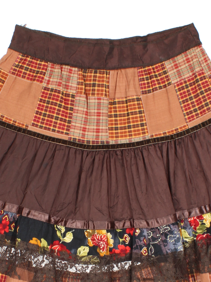 Y2K Patchwork Mini Skirt (Size M)