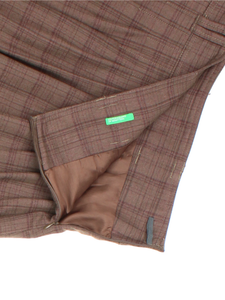 Y2K Pleated Checked Mini Skirt (Size XL)