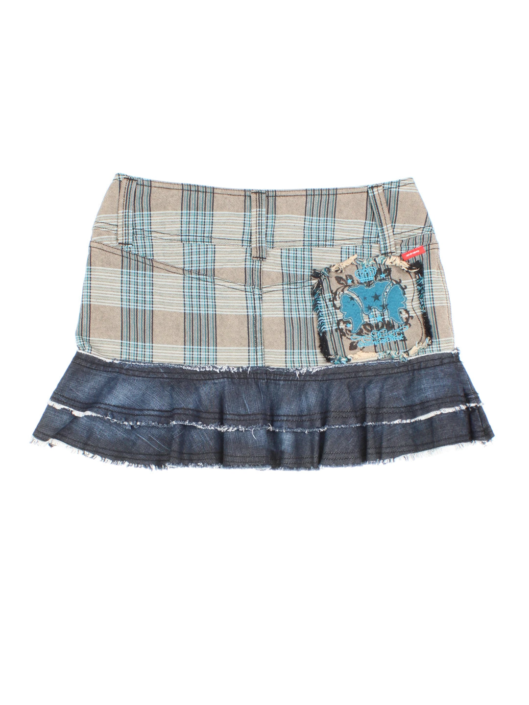 Y2K Checked Mini Skirt (Size XL)