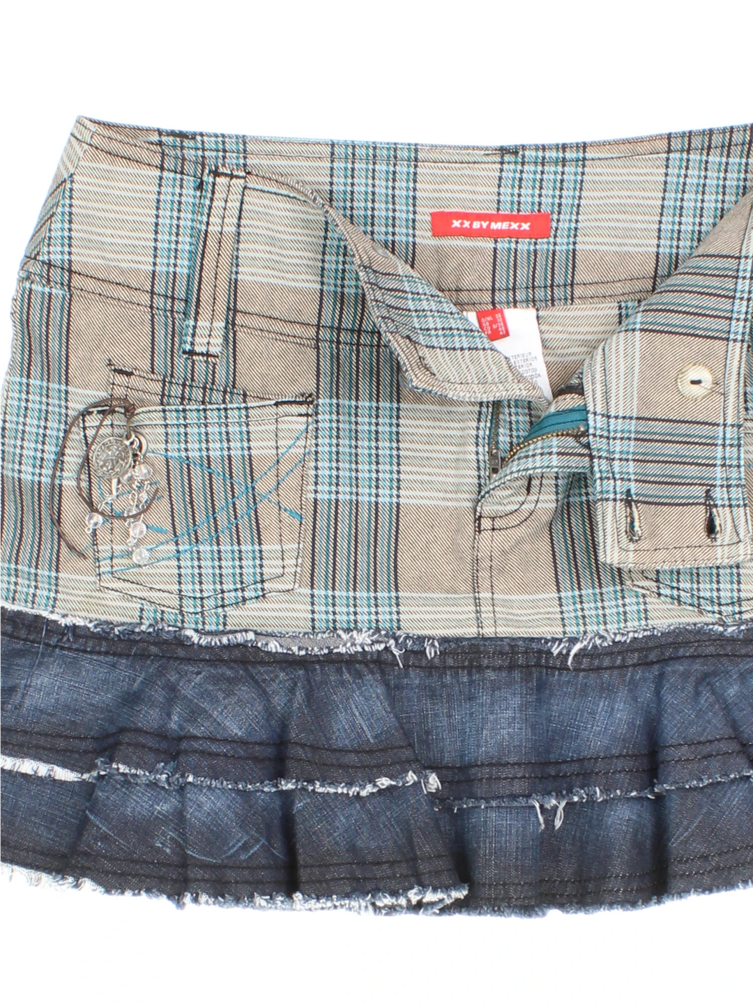 Y2K Checked Mini Skirt (Size XL)