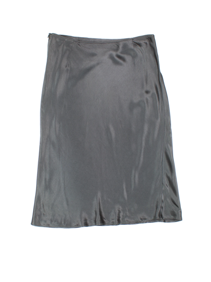 Y2K Satin Bias Midi Skirt (Size L)