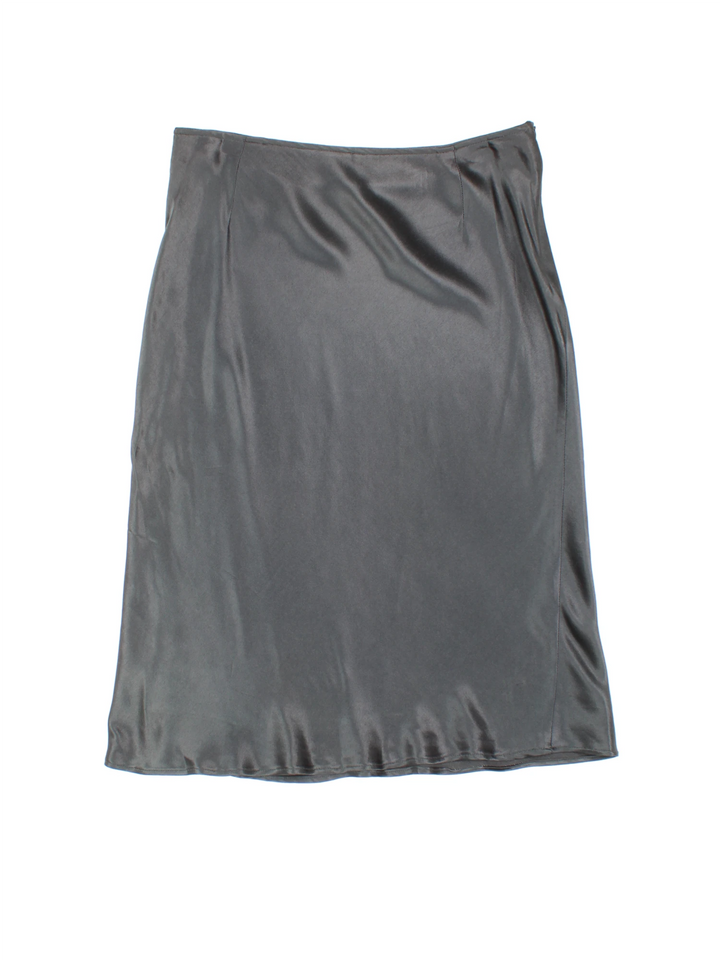 Y2K Satin Bias Midi Skirt (Size L)