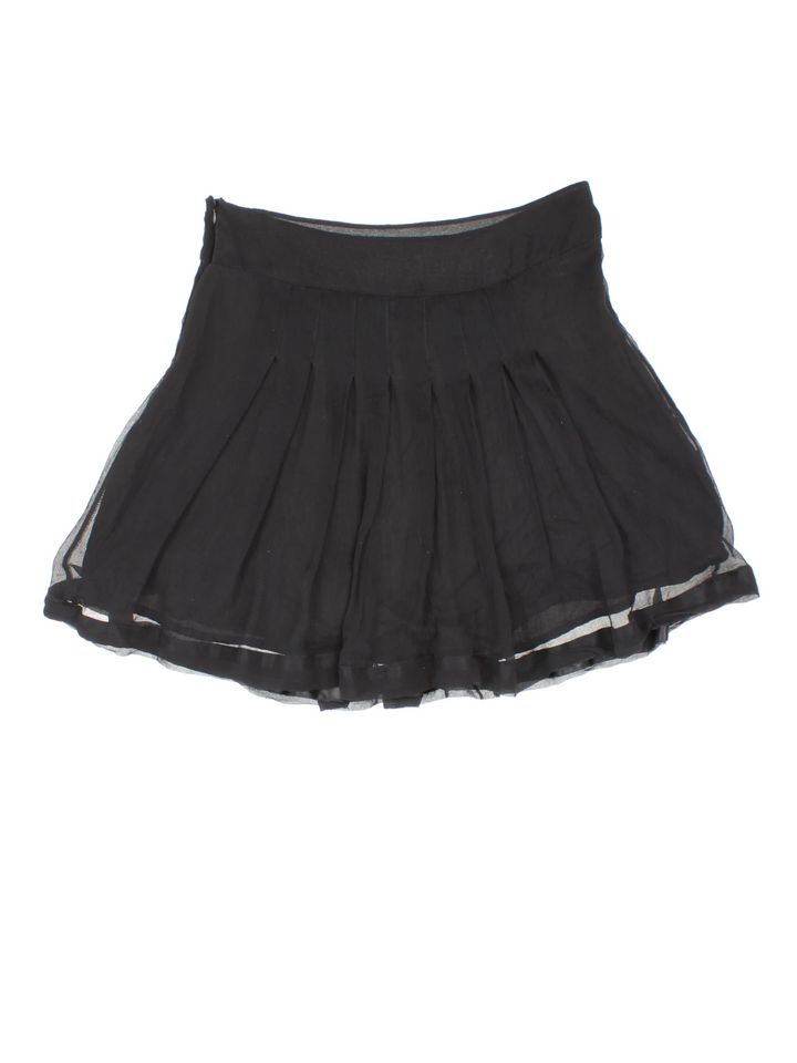 Y2K Sheer Pleated Mini Skirt (Size XL)