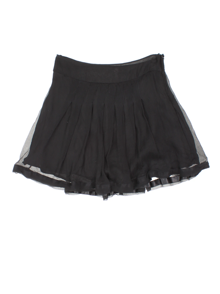 Y2K Sheer Pleated Mini Skirt (Size XL)