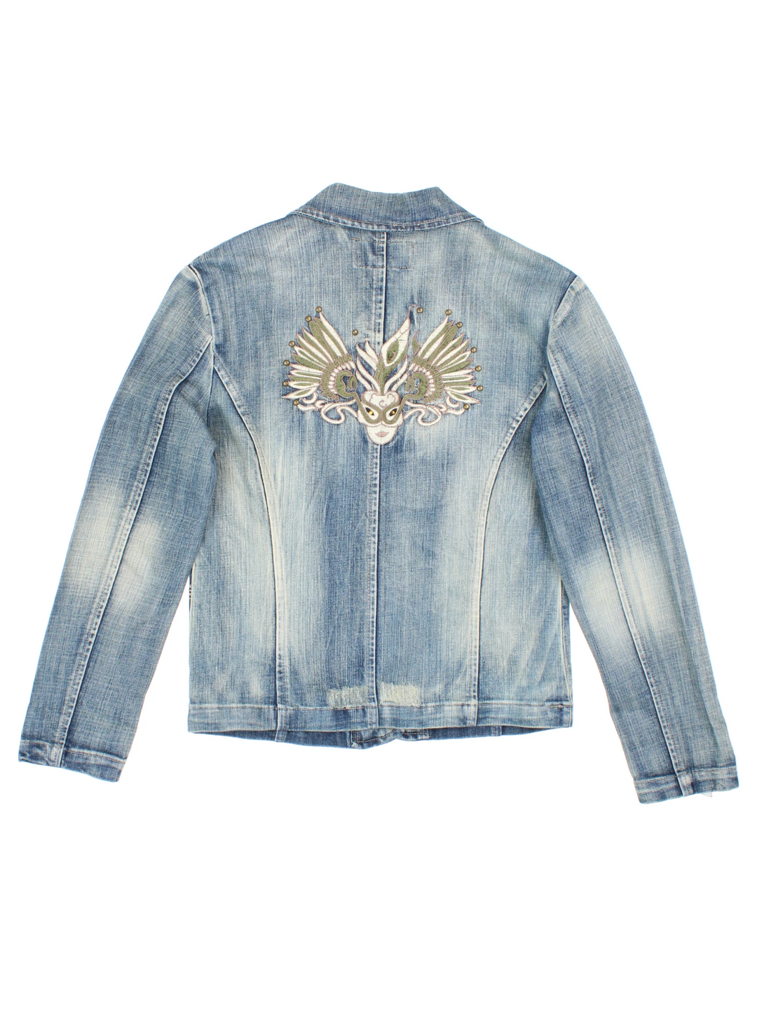 Y2K Embroidered Denim Jacket (Size S)