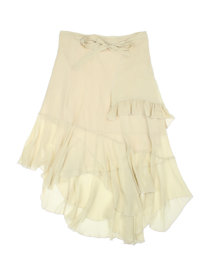 Y2K Ruffle Layered Midi Skirt (Size XXS)