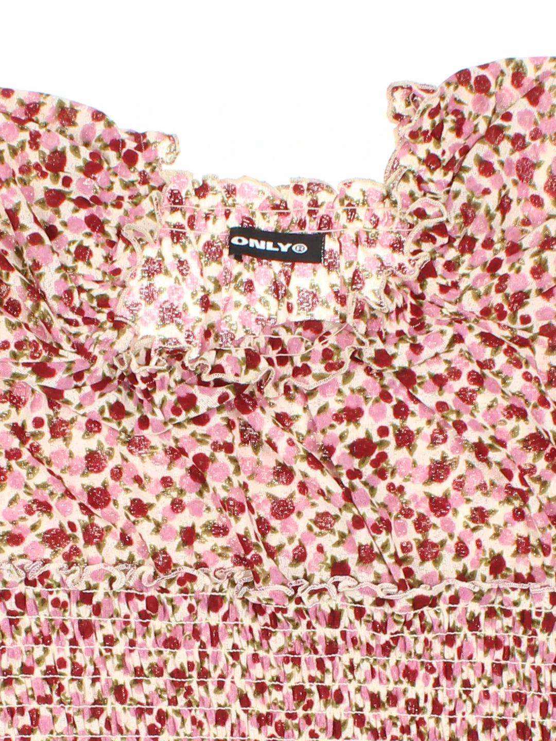 Y2K Floral Smocked Top (Size XS)