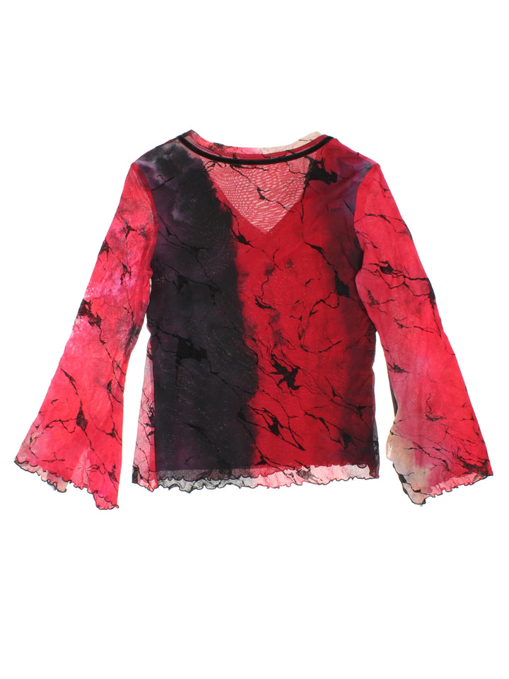 Y2K Sheer Long Sleeve Top (Size XS)