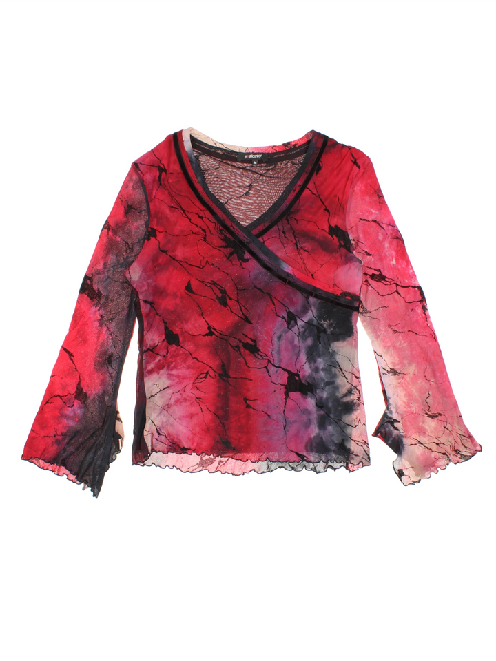 Y2K Sheer Long Sleeve Top (Size XS)