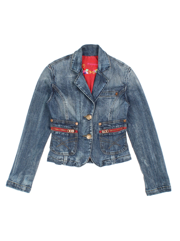 Y2K Denim Blazer (Size XXS)