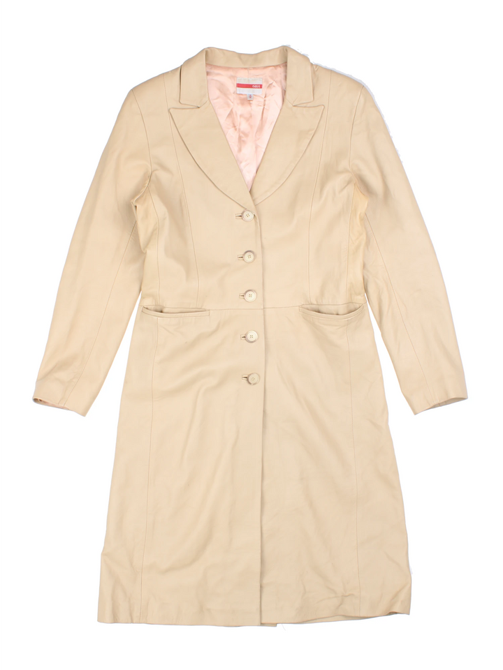 Vintage Leather Trench Coat (Size XS)