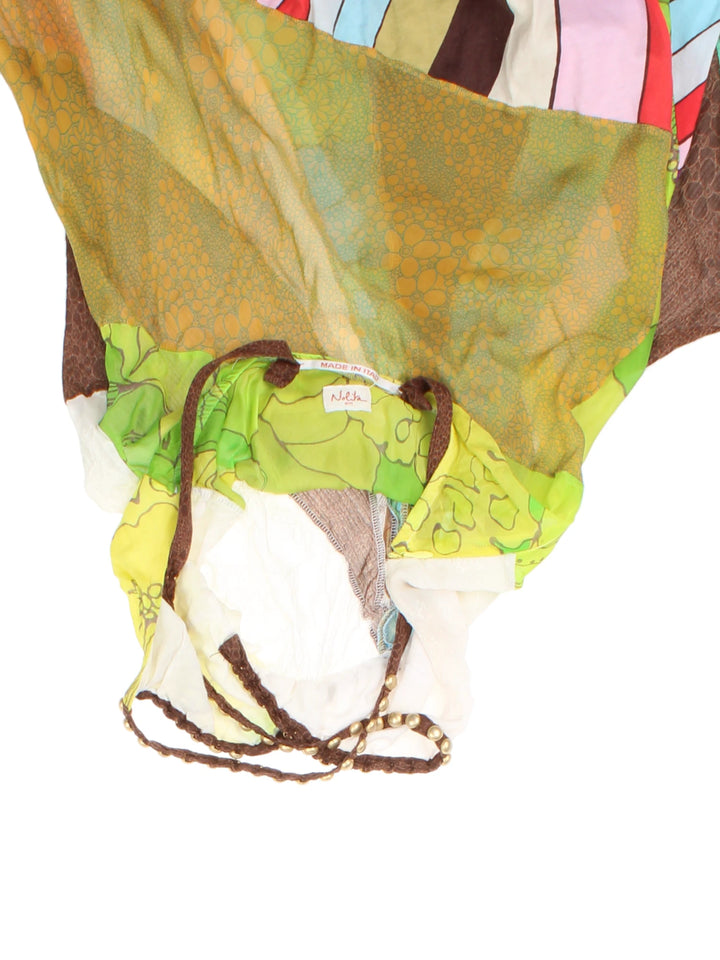 Y2K Nolita Panelled Silk Maxi Dress  (Size XXS)