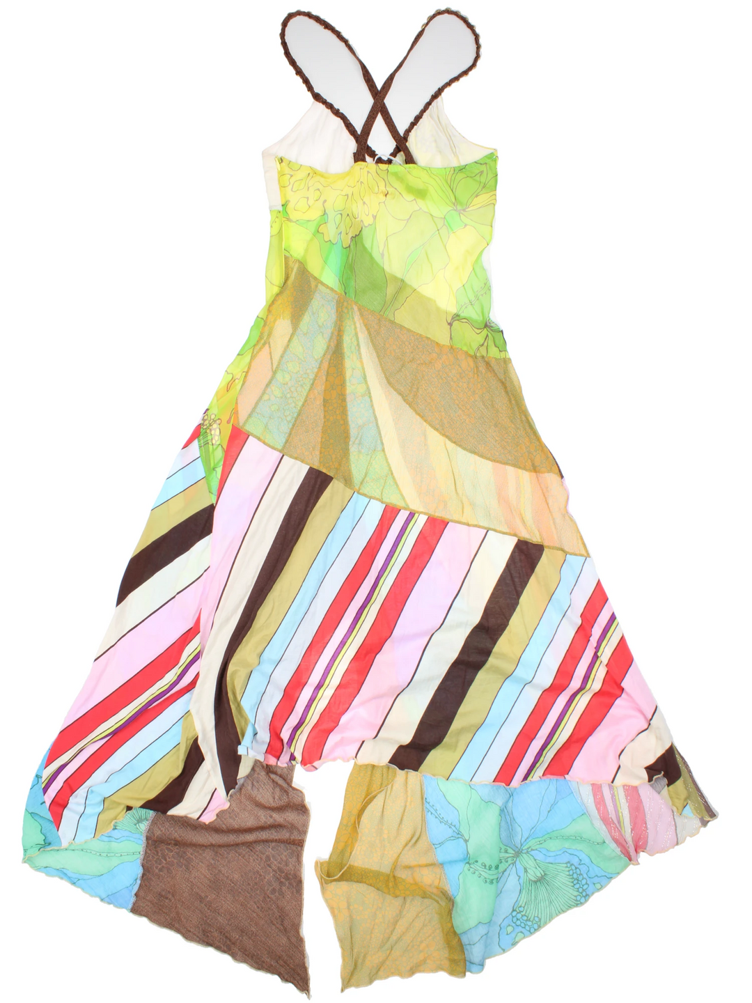 Y2K Nolita Panelled Silk Maxi Dress  (Size XXS)