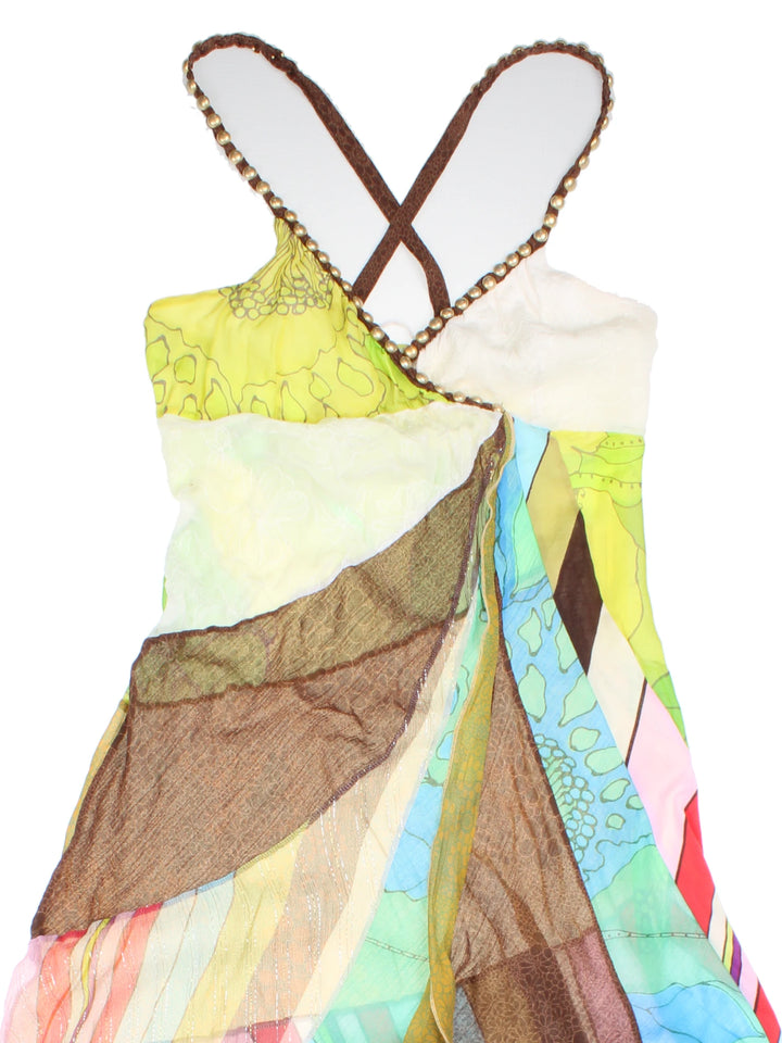 Y2K Nolita Panelled Silk Maxi Dress  (Size XXS)