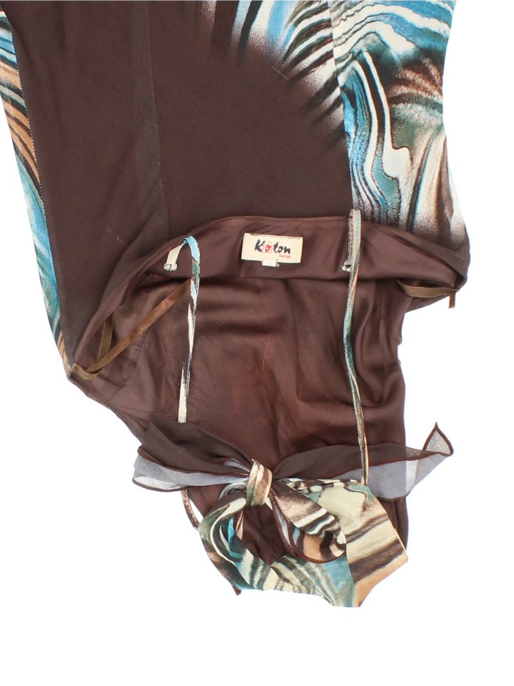 Y2K Patterned Midi Dress (Size XXS)