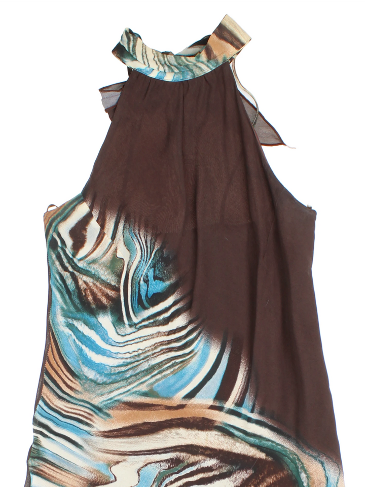 Y2K Patterned Midi Dress (Size XXS)