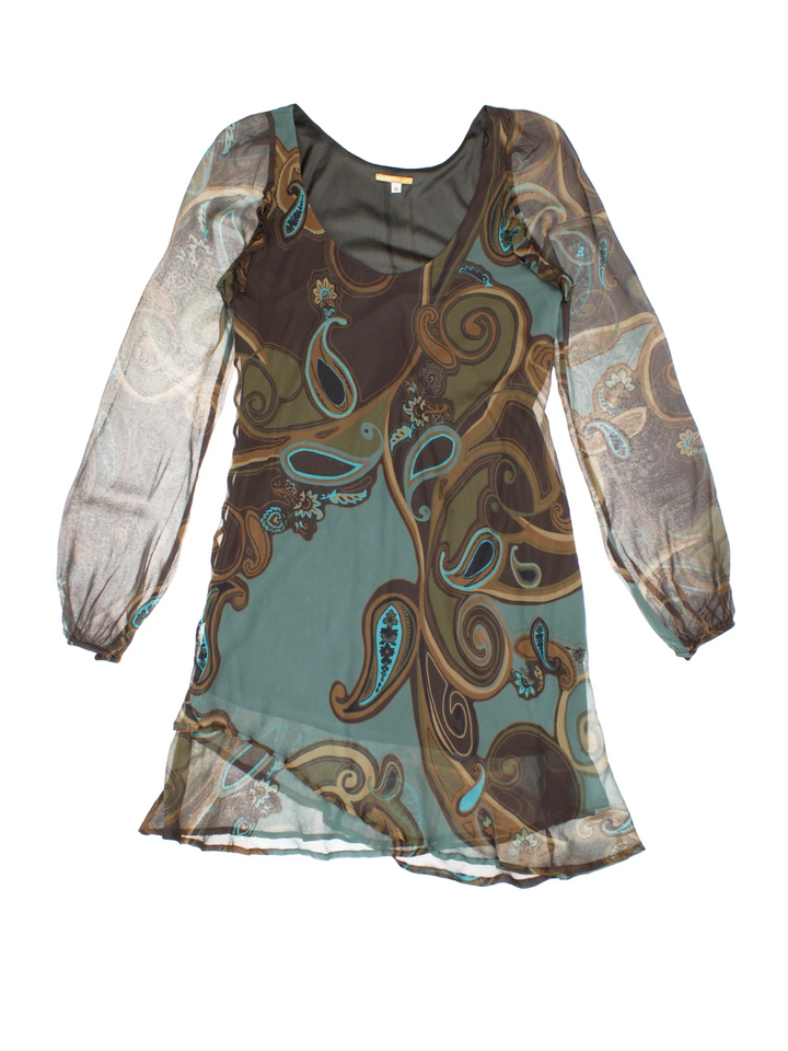 Y2K Paisley Mini Dress (Size XXS)