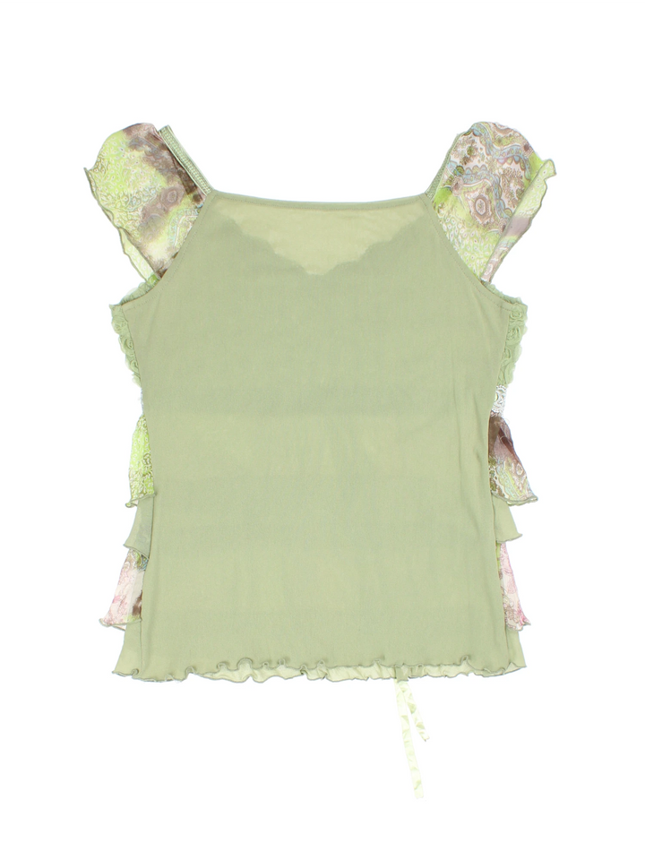 Y2K Sheer Layered Top (Size XS)
