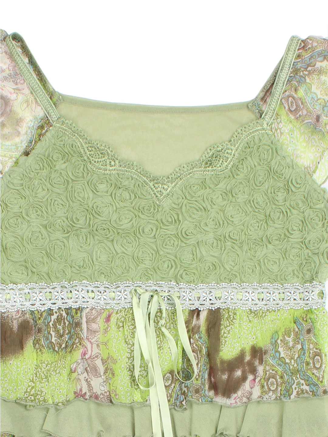 Y2K Sheer Layered Top (Size XS)