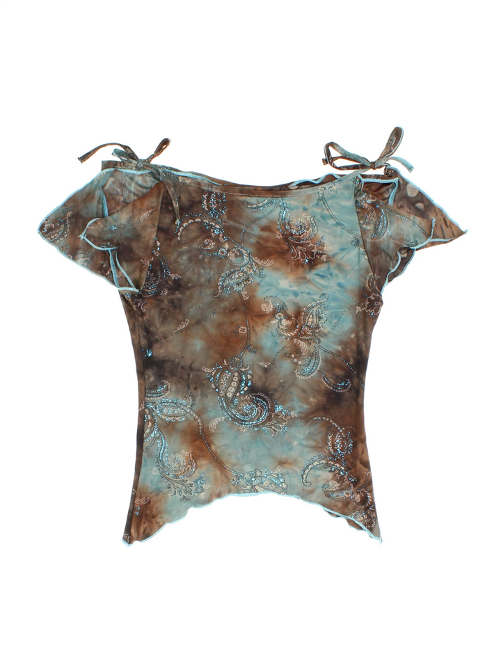 Y2K Paisley Top (Size XXS)