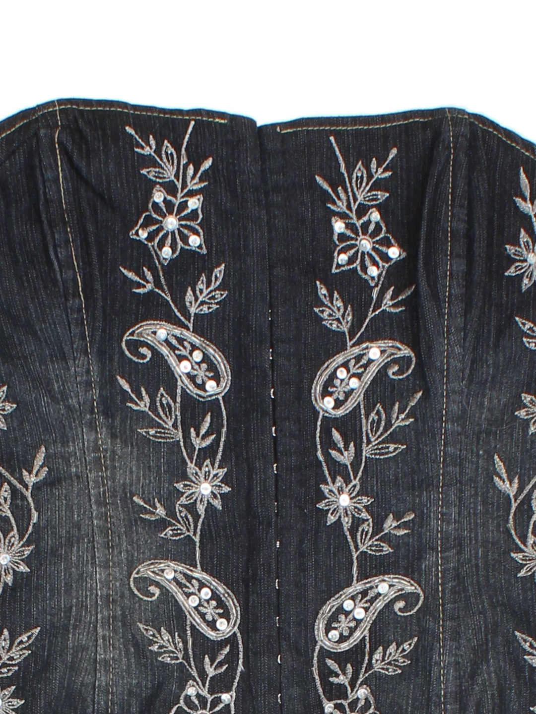 Y2K Embroidered Corset (Size XXS)