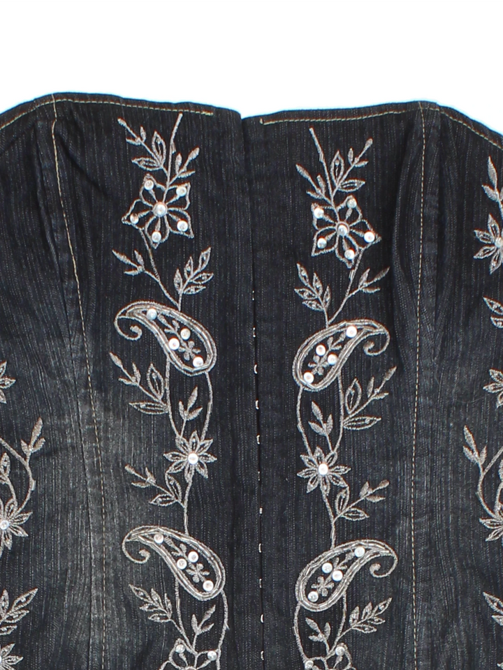 Y2K Embroidered Corset (Size XXS)