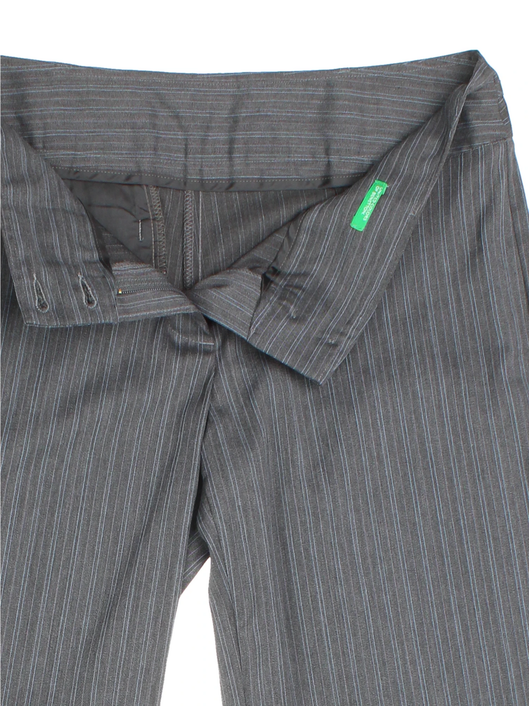 Y2K Pinstripe Wide Leg Trousers (Size L)